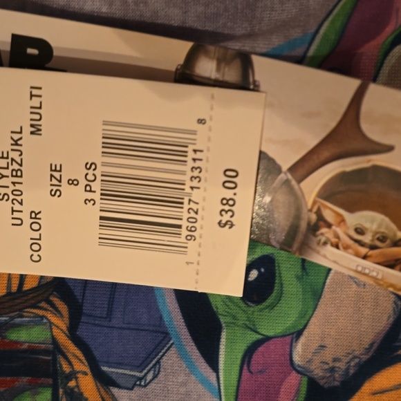 STAR WARS THE MANDALORIAN BOYS 3 PIECE SHORTS PAJAMA SET SIZE 8 - Picture 12 of 12